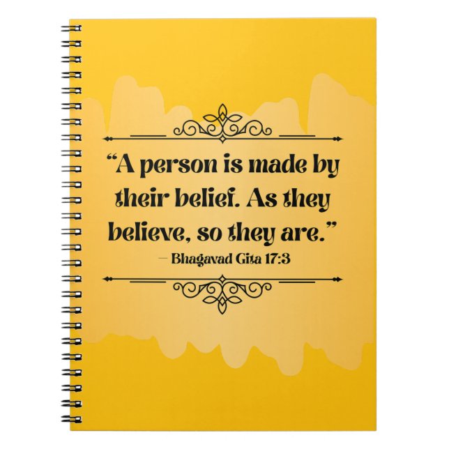 Cuaderno Inspiración de la cita de Bhagavad Gita Minimalist (Frente)