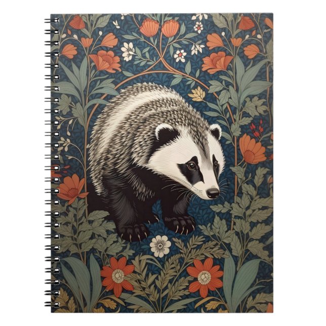 Cuaderno Inspiración del Badger de Woodland William Morris (Frente)