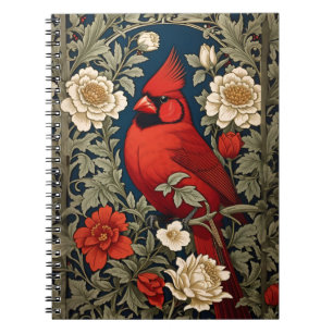 Cuaderno Inspiración del cardenal norteño Floral William Mo