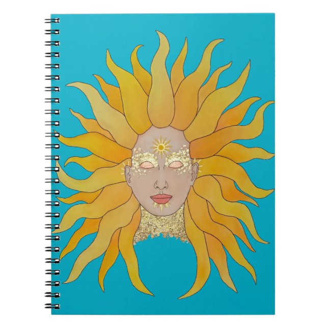 Cuaderno Inspiración en el oro amarillo turquesa (Frente)