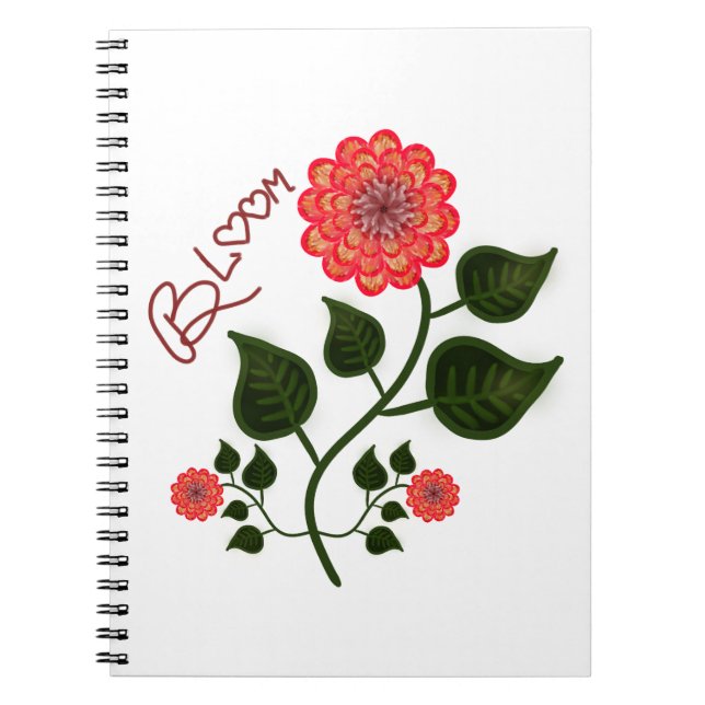Cuaderno Inspiración floral de arte popular "Bloom" (Frente)