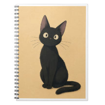 Cuaderno inspirado en gato negro caprichoso