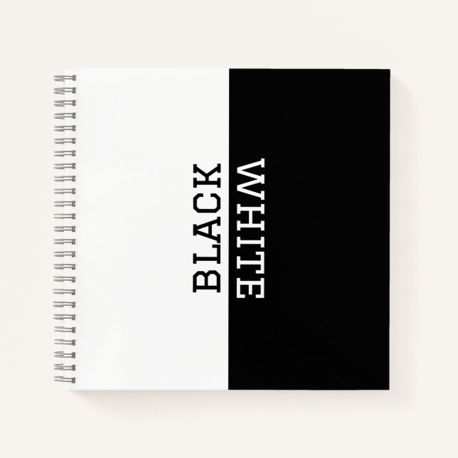 Cuaderno Inspirador elegante blanco y negro personalizado (Anverso)