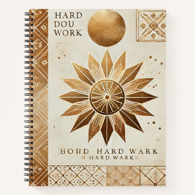 Cuaderno Inspirador Espiral Golden Sunburst - Ha (Anverso)