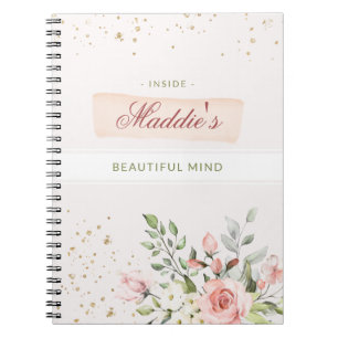 Cuaderno Inspirador pensamiento diario personal Moda floral