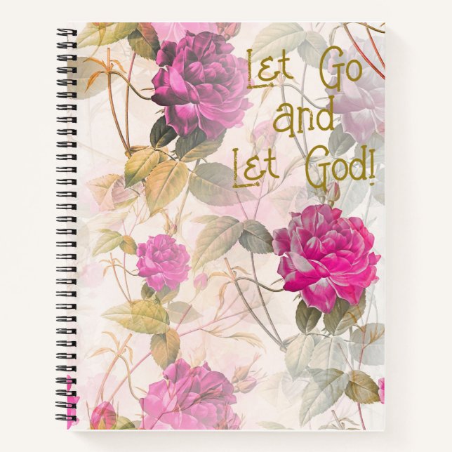 Cuaderno Inspirador Rosa 'Deja Ir, Deja Dios' (Anverso)