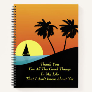 Cuaderno Inspiradora Gratitud Cita Isla Tropical
