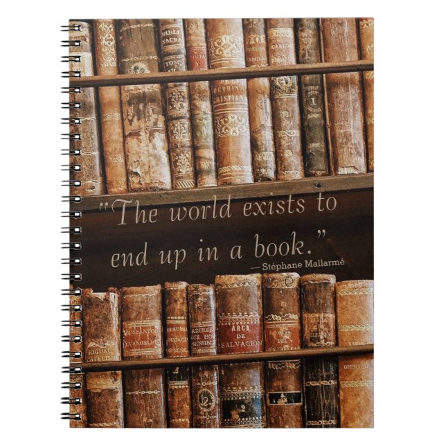 Cuaderno Inspirando cita del libro antiguo (Frente)