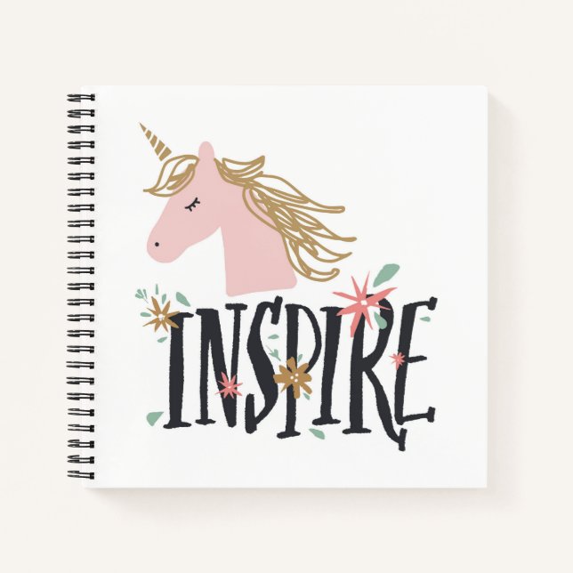 Cuaderno Inspirar | Mano de oro Unicornio (Anverso)