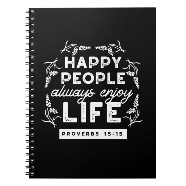 Cuaderno Inspirational Christian Quote from Proverbs 15:15 (Frente)