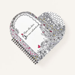 Cuaderno Inspirational Heart Shaped Spiral Notebook