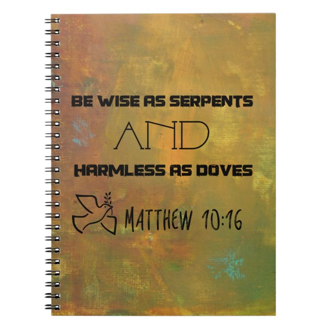 Cuaderno Inspirational Quote From Matthew 10:16 (Frente)