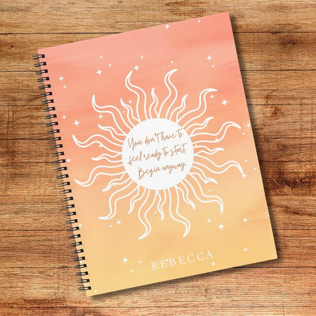 Cuaderno Inspirational Quote Mystic Sun Writing (Inspirational Quote Mystic Sun Writing Notebook)