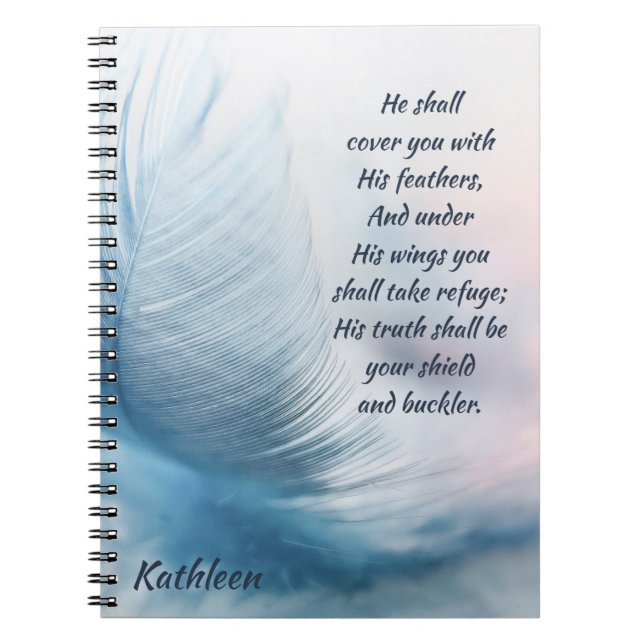 Cuaderno Inspirational Uplifting Psalm 91:4 Under His Wings (Frente)