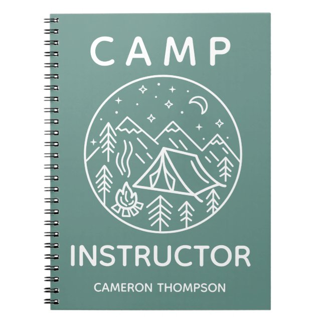 Cuaderno Instructor de Campamento Verde Personalizado (Frente)