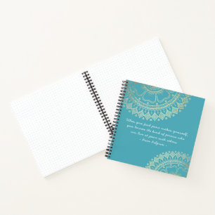 Cuaderno Instructor de Meditación de Yoga Blue Gold Mandala