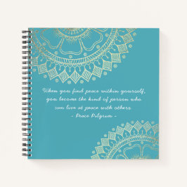 Cuaderno Instructor de Meditación de Yoga Blue Gold Mandala