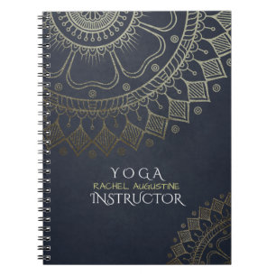 Cuaderno Instructor de Meditación de Yoga Oro Mandala Marin
