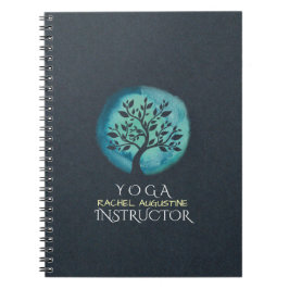 Cuaderno Instructor de Meditación YOGA Árbol de acuarela el