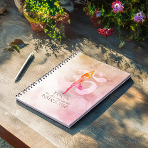 Cuaderno Instructor de YOGA Meditación de la acuarela Rótul