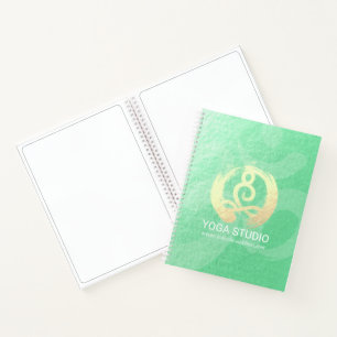 Cuaderno Instructor de Yoga Meditación de Oro Verde Pose ZE