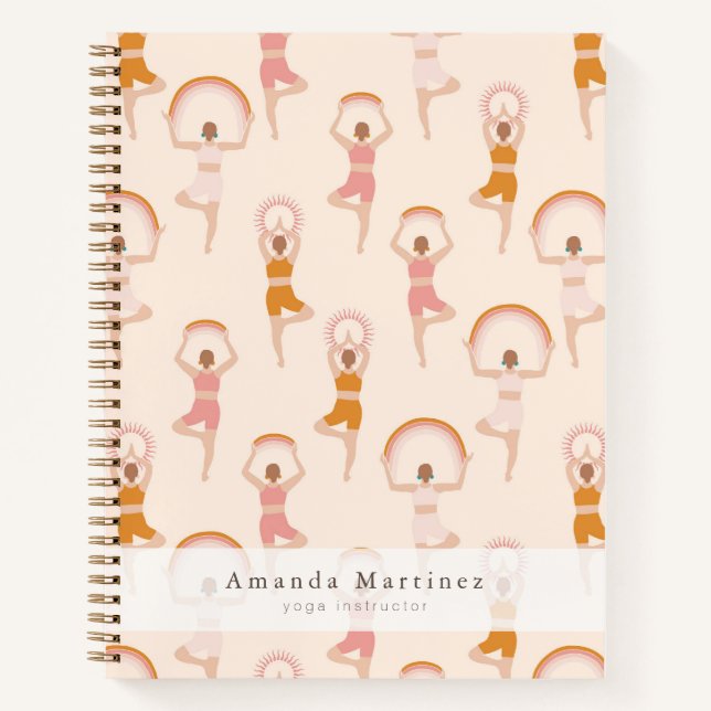 Cuaderno Instructores de yoga mujeres yoga rosa claro (Anverso)