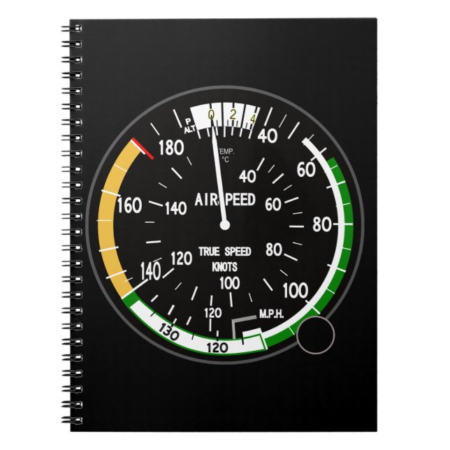 Cuaderno Instrumento de vuelo del indicador de velocidad de (Frente)