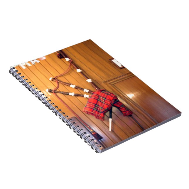 Cuaderno Instrumento musical escocés Bagpipe Tartan Plaid (Lado Derecho)