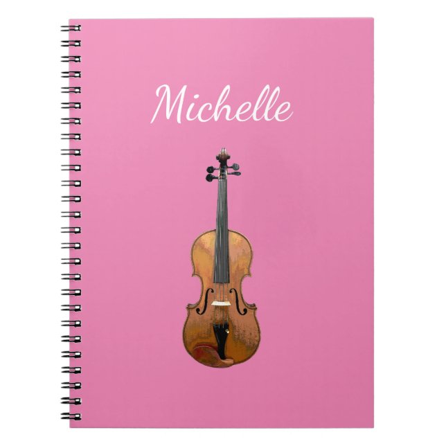 Cuaderno Instrumento musical Violin Girly Pink (Frente)