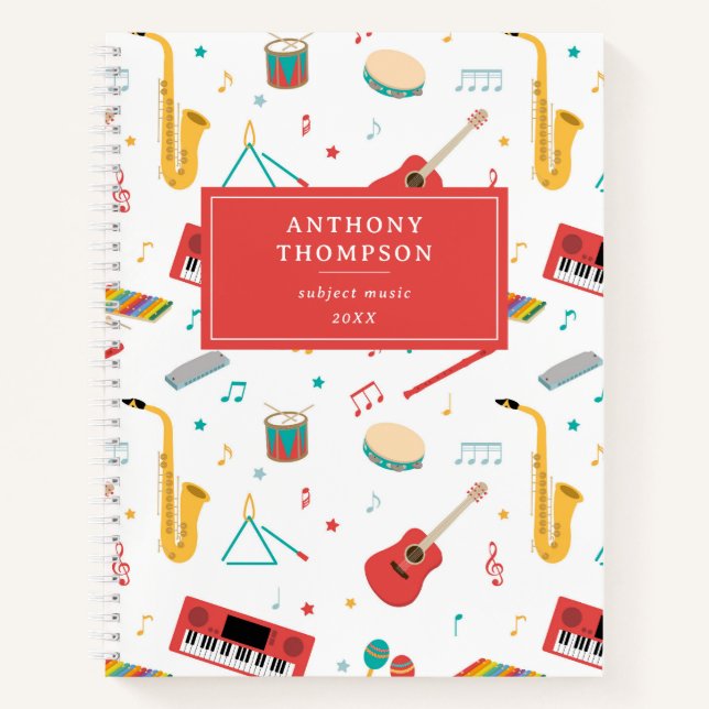 Cuaderno Instrumentos Musicales Tema de Música Asignatura E (Anverso)