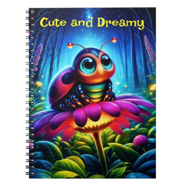 Cuaderno Insulto mágico en un luminoso bosque nocturno (Frente)