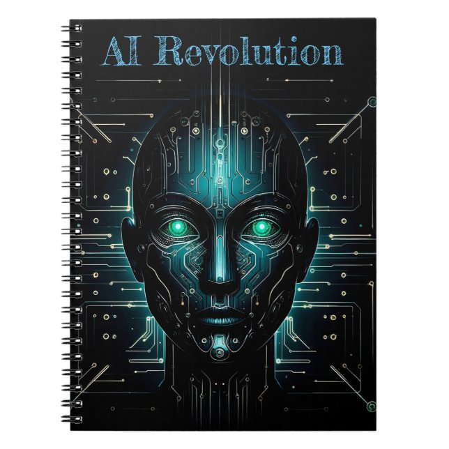 Cuaderno Inteligencia artificial robótica fantasía arte cie (Frente)