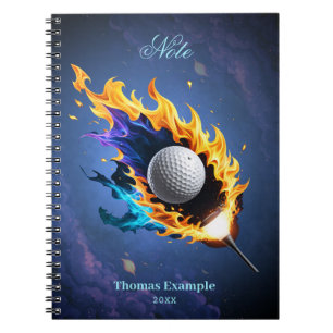 Cuaderno Intensidad de las llamas: La pelota de golf en acc