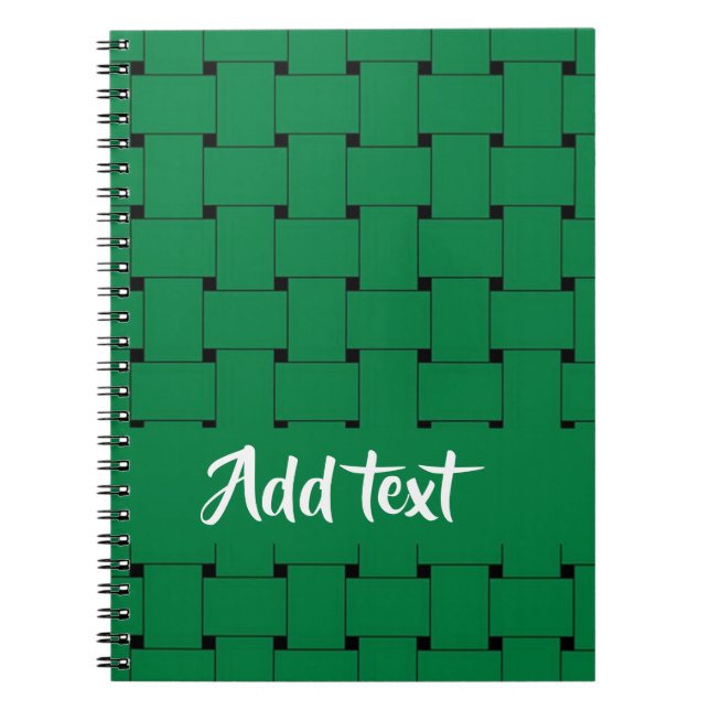Cuaderno Interlapping green weave pattern (Frente)