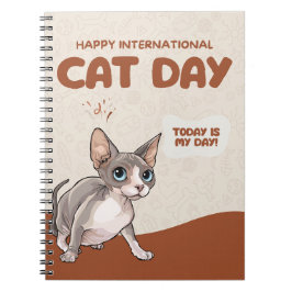 Cuaderno International Cat Day Sphynx Celebration Art