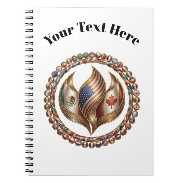 Cuaderno International Unity Flame with World Flags Emblem  (Frente)