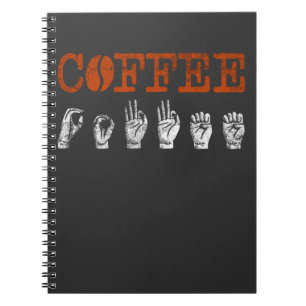 Cuaderno intérprete de idiomas de Rótulo ASL Café Lover
