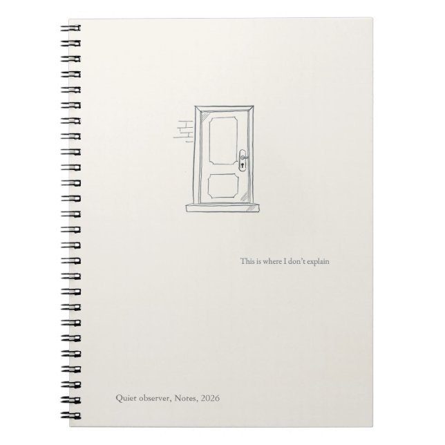 Cuaderno Introvert Quiet Solitude Closed Door Notebook (Frente)