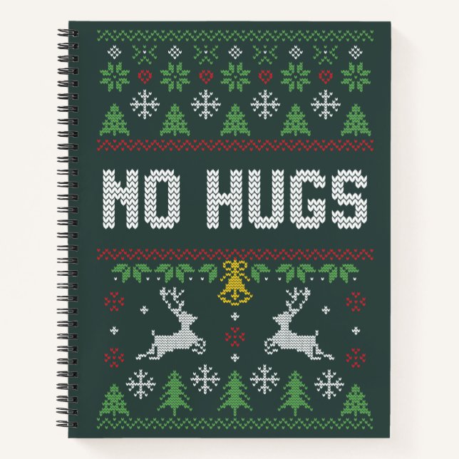 Cuaderno Introvertido No Abrazos Funny Navidades Suéter (Anverso)