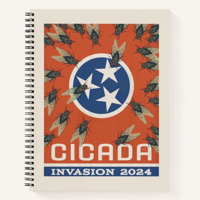 Cuaderno Invasión de Bandera Tennessee Cicada (Anverso)