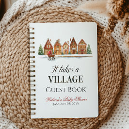 Cuaderno Invierno de Baby Shower Rustic Village House