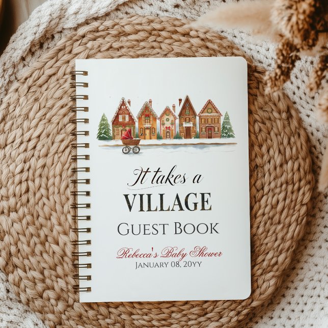 Cuaderno Invierno de Baby Shower Rustic Village House (Subido por el creador)