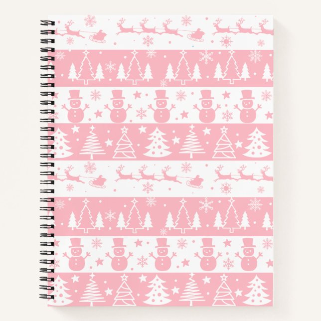 Cuaderno Invierno de los Navidades rosados (Anverso)