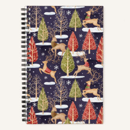 Cuaderno Invierno de los renos singulares de Woodland