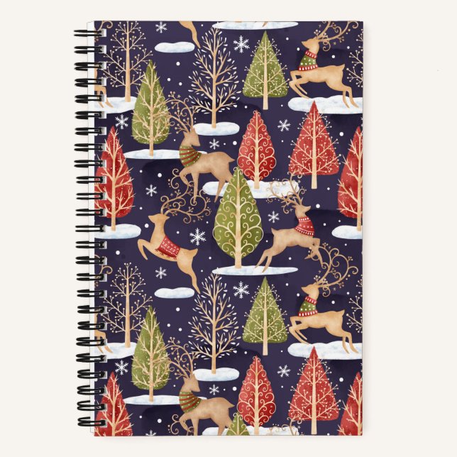 Cuaderno Invierno de los renos singulares de Woodland (Anverso)