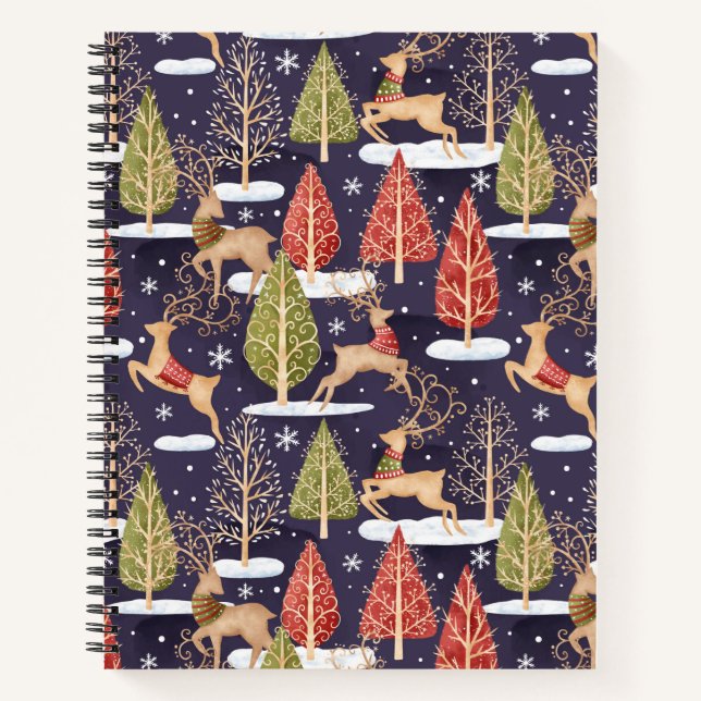 Cuaderno Invierno de los renos singulares de Woodland (Anverso)
