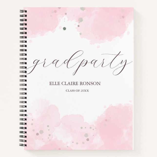 Cuaderno invitación a la fiesta de graduación de elegancia  (Anverso)