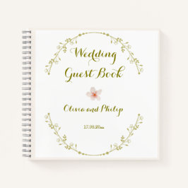 Cuaderno Invitación clásica de boda con ornamento floral vi