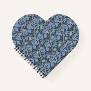 Cuaderno Invitación con Patrón Floral de Acuarela Azul Eleg