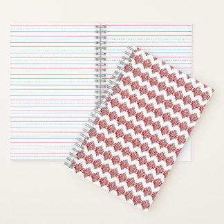 Cuaderno Invitación de Damasco Rojo | Elegante Negro y Rojo